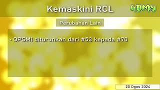 Kemaskini RCL  20 Ogos 2024 [upl. by Etnohc96]