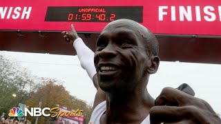 15940 Kipchoge runs historic first sub2 hour marathon  NBC Sports [upl. by Kafka]