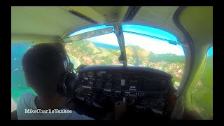 PA28 Challenging landing Les Saintes Guadeloupe [upl. by Dennis218]