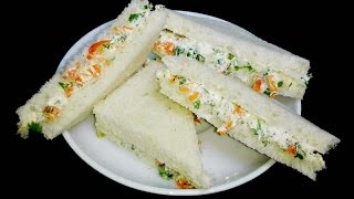 Cream Cheese Sandwiches  Cream Cheese Bread Sandwiches with Cucumber [upl. by Aluor]