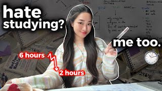 Hate studying Here’s how I study MORE in HALF the time ⏱️  FREE time management template [upl. by Leiru966]