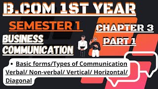 Types of CommunicationBusiness communication Bcom 1st year semester 1 chapter 3 [upl. by Nelly]