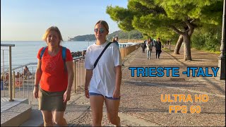 Trieste beach tour Italy spiaggia 29 October 2022 4K [upl. by Sert]