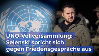 UNOVollversammlung Selenski spricht sich gegen Friedensgespräche aus [upl. by Irem]