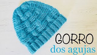 Como tejer gorro de lana a dos agujas paso a paso [upl. by Hovey583]