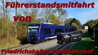 Führerstandsmitfahrt in der BodenseeOberschwabenBahn  Friedrichshafen Stadtbahnhof nach Aulendorf [upl. by Christoper797]