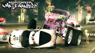 NFS Most Wanted  Predator Bigfoot Monster Truck Police Pursuit [upl. by Antonio]