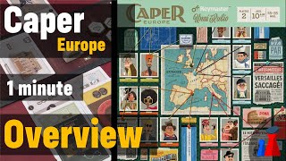 Caper Europe 1 minute Overview  Peaky Boardgamer [upl. by Merp261]