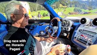 Pagani Zonda F vs Porsche Carrera GT with Mr Horacio Pagani drag race [upl. by Able]