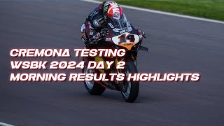 WSBK Cremona 2024 test day 2 results highlights morning session [upl. by Irme160]