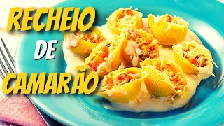 MACARRÃO CONCHIGLIONE RECHEADO COM CAMARÃO AO MOLHO BECHAMEL [upl. by Anitsrik644]