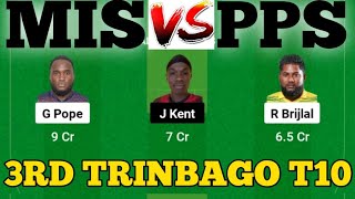 MIS vs PPS  PPS vs MIS Prediction  MIS VS PPS 3RD TrinBago T10 Blast Match [upl. by Dorena]