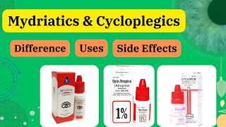 Mydriatics and Cycloplegics Difference Uses Examples Peak effect All in Detail [upl. by Narra439]