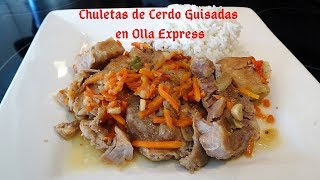 Chuletas de Cerdo Guisadas en Olla de Presión chuletasdecerdoguisadas stewedporkchops porkrecipe [upl. by Bierman624]