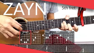 Connexion Zayn Malik Guitar Tutorial  Tab Chords [upl. by Rosalyn486]