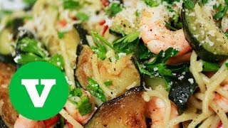 Courgette Lemon And Prawn Spaghetti Kates Kitchen [upl. by Ahsotan]