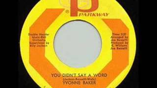 Yvonne Baker  You Didnt Say a Word  1966 [upl. by Marya]