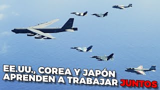 Estados Unidos la República de Corea y Japón llevaron a cabo el primer ejercicio aéreo [upl. by Leidba]