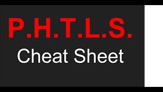 PHTLS CHEAT SHEET [upl. by Monto]