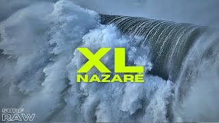 NAZARÉ GOES XL  FIRST BIG SWELL OF THE SEASON  epic drone view [upl. by Siraf]