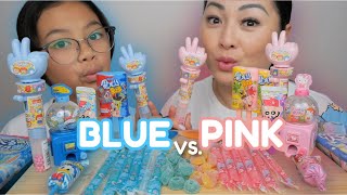 PINK vs BLUE Candies with DIY Japanese Candy  SissiampEmma [upl. by Zavras]