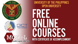 FREE ONLINE COURSES FROM UNIVERSITY OF THE PHILIPPINES  DICT WEBINAR SERIES [upl. by Gilroy]