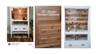 DIY Furniture Makeover 2020  Armoire Bar [upl. by Yllop400]