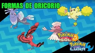 Guía Pokémon sol y luna  Todas las formas de ORICORIO los néctares y dónde encontrarlos [upl. by Swanhildas]