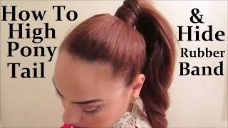 How to Do A High Ponytail amp Cover Elastic For Long Hair [upl. by Ennaylime]