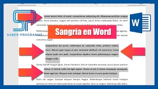 Cómo Poner SANGRÍA en WORD 👌  todo el documento  un párrafo  1ª línea  sangría francesa [upl. by Spiegel311]