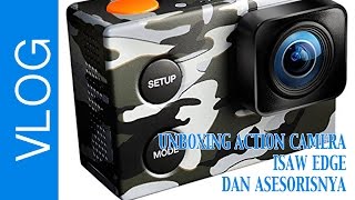 UNBOXING ACTION CAMERA ISAW EDGE DAN ASESORISNYA 028 [upl. by Naivatco124]