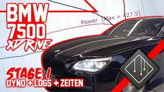 BMW 750d F01 30d TriTurbo I Stage 1  Chiptuning  Dyno  Logs  100200 kmh  mcchipdkr [upl. by Procora]