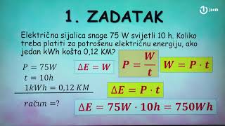 Domaća zadaća za 9 razred Fizika  Rad i snaga električne struje  zadaci [upl. by Mihar]