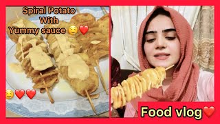 Homemade Spiral Potato With Yummy Sauce ❤️🤤  Dietitian Aqsa Vlog [upl. by Noivax163]