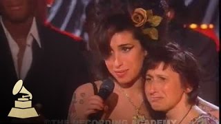 Amy Winehouse  accepting Record Of The Year at the 50th GRAMMY Awards  GRAMMYs [upl. by Ettenot]