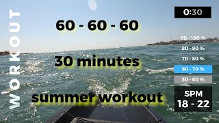 2103  606060  30 minutes mediterranean summer hits workout for rowing machine [upl. by Rotce]