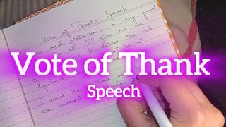 Vote of Thank speech in English 💬 How to give vote of Thank speech [upl. by Sosna]