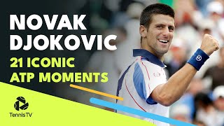 21 Iconic Novak Djokovic Moments [upl. by Sillek27]