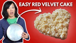 How To Turn a Round Cake Into A Heart ❤️ BEST Red Velvet Cake Recipe [upl. by Storm]