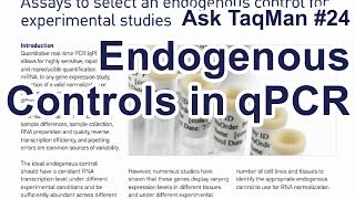 Endogenous Controls in qPCR  Ask TaqMan 24 [upl. by Loredo]