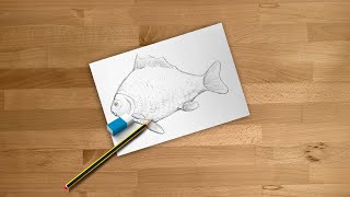 How To Draw A Cartoon Fish for young artists [upl. by Revkah]