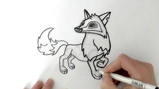 How to Draw a Cartoon Arctic Wolf From Animal Jam  zooshii Style [upl. by Ellerehc]