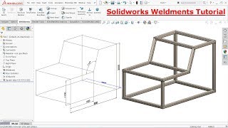 Solidworks Weldments tutorial steel structure [upl. by Lamag]