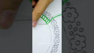 💚🔥Very unique neckline hand embroidery tutorial for dress👚 shorts trending viral embroidery [upl. by Aggappe]