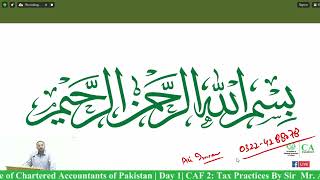 CAF 02 Tax ICAP Revision Day 1 Sir Ali Imran Online Free At ICAP House  CA Pakistan Platform [upl. by Ocana316]