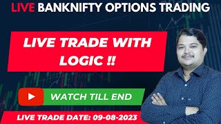 Live Trade in Banknifty Options  Trade Date09082023 [upl. by Heisel]