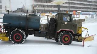 Old soviet icemaker LU1 wit snow plow on GAZ66 shassis [upl. by Robbins350]