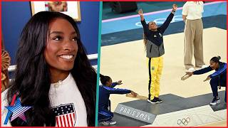 Why Simone Biles amp Jordan Chiles BOWED to Rebeca Andrade at Paris Olympics [upl. by Zanlog]