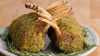 Garlic Rosemary Crusted Roast Rack of Lamb [upl. by Ozne]