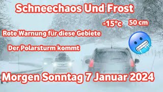 wetter in Deutschland Heftiger Schneesturm in Deutschland Morgen Sonntag 7 Januar 2024 [upl. by Assyli]